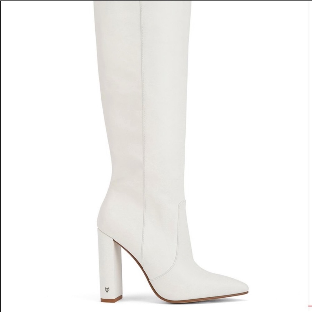 Naked wolfe white leather twiggy boots